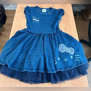 Diesel industrial Hello Kitty girls size 7 blue jean puff dress